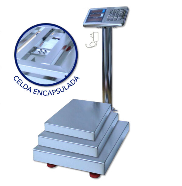 BASCULA ABATIBLE  40X50cm EN ACERO INOXIDABLE CAP. 300kg