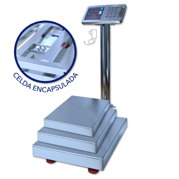 BASCULA ABATIBLE  45x60cm EN ACERO INOXIDABLE CAP. 500kg