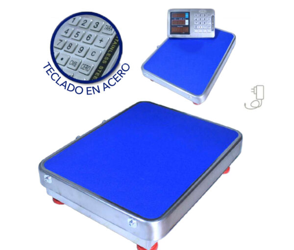 BASCULA INALAMBRICA  32x42cm EN ACERO INOXIDABLE CAP. 200kg